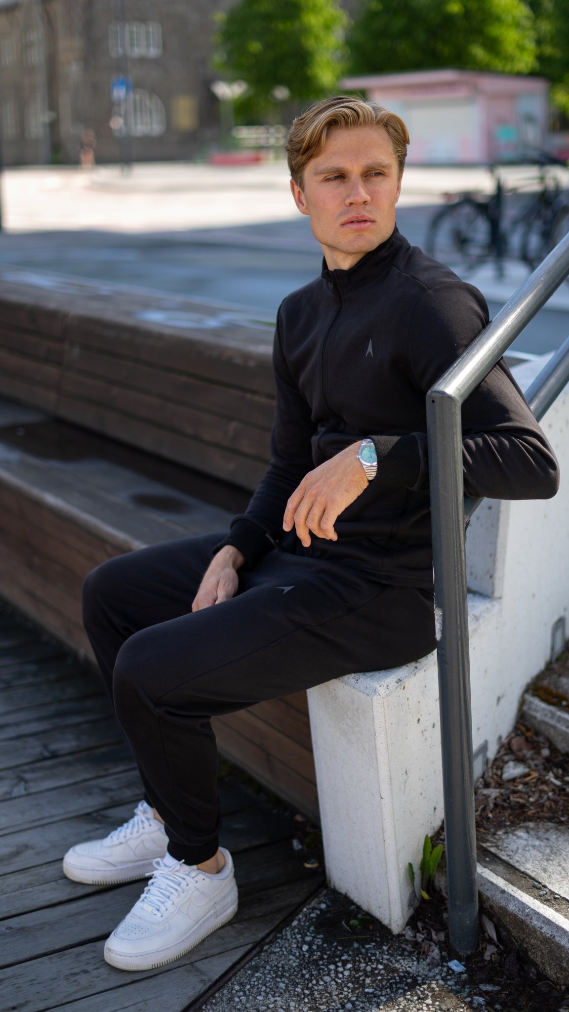 Tracksuit svart casual herre