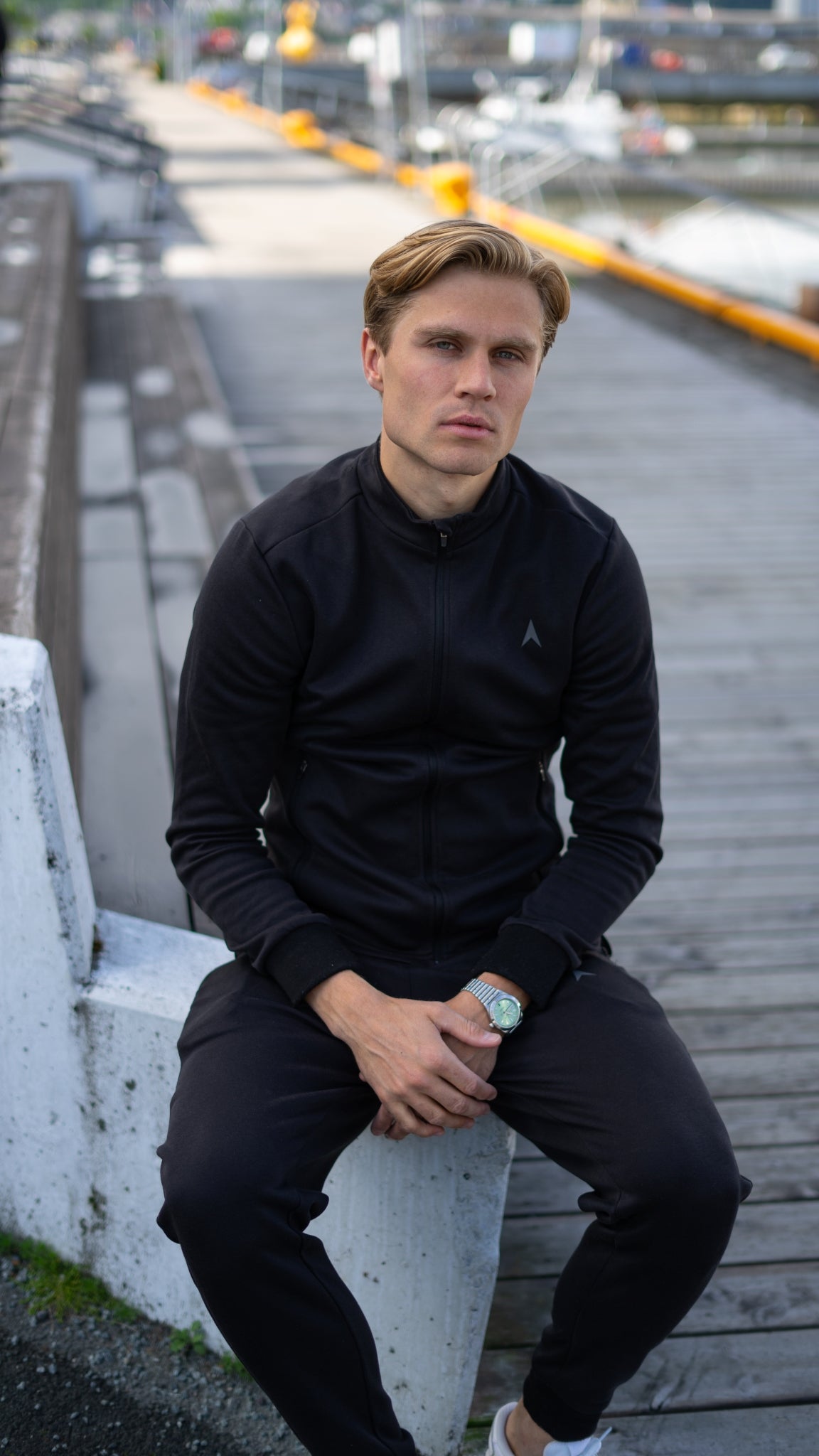 Tracksuit svart casual menn