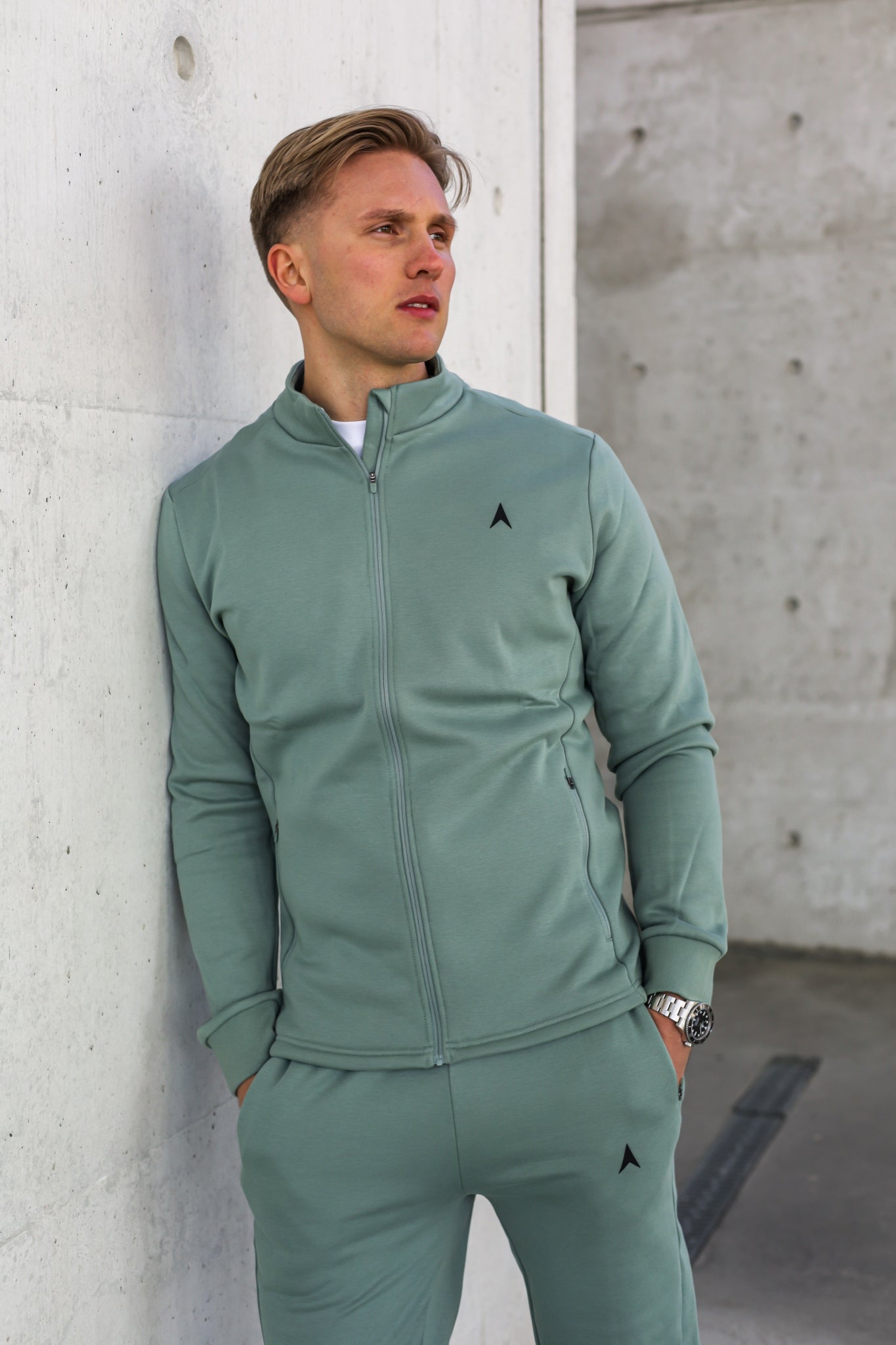 Tracksuit grønn jakke bukse herre