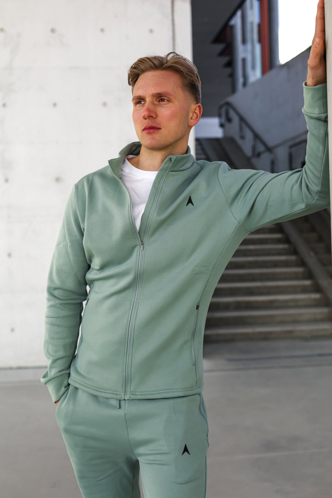 Tracksuit grønn jakke bukse herre